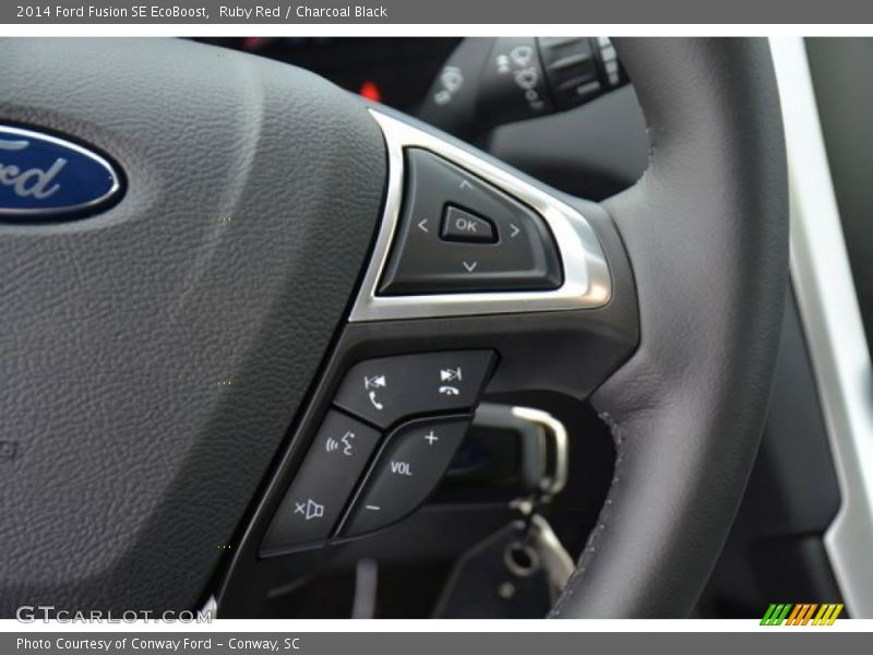 Ruby Red / Charcoal Black 2014 Ford Fusion SE EcoBoost