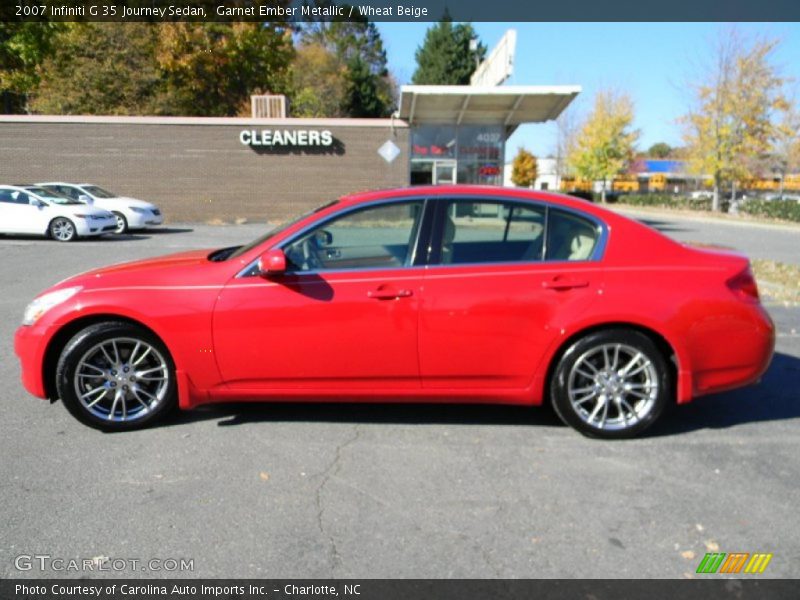 Garnet Ember Metallic / Wheat Beige 2007 Infiniti G 35 Journey Sedan