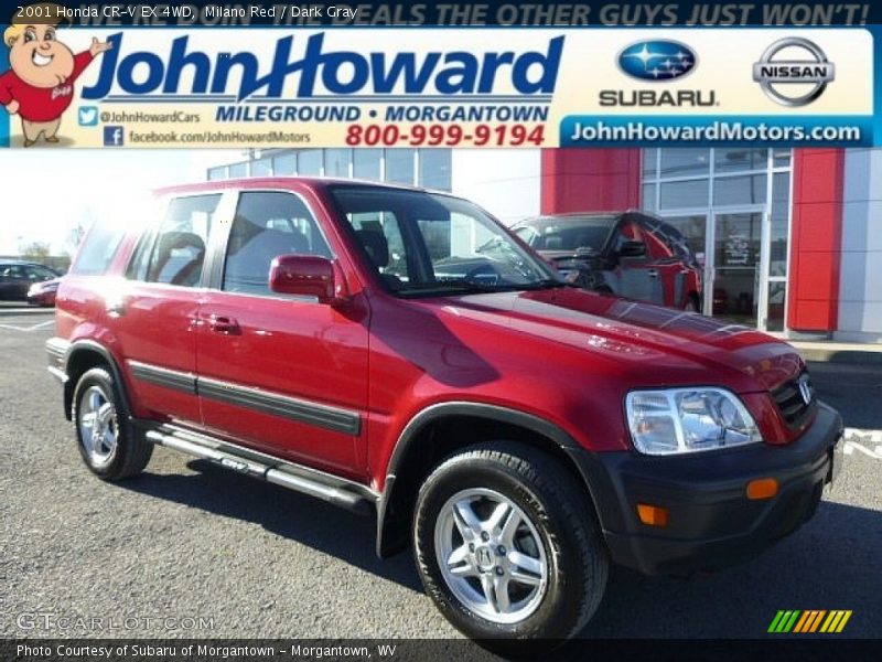 Milano Red / Dark Gray 2001 Honda CR-V EX 4WD