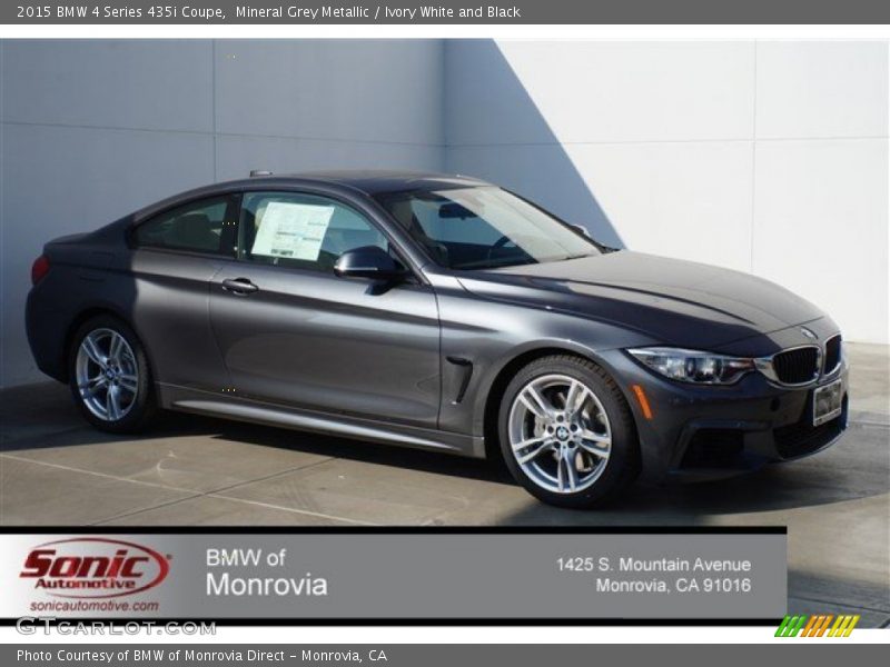 Mineral Grey Metallic / Ivory White and Black 2015 BMW 4 Series 435i Coupe