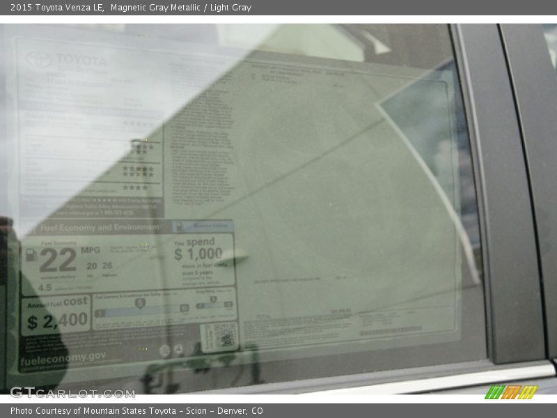 Magnetic Gray Metallic / Light Gray 2015 Toyota Venza LE