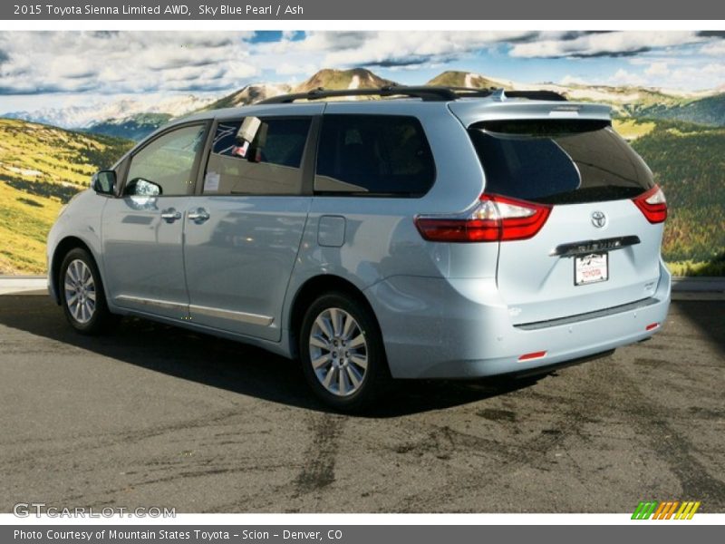 Sky Blue Pearl / Ash 2015 Toyota Sienna Limited AWD