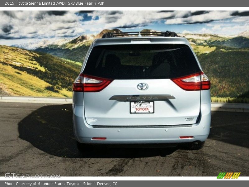 Sky Blue Pearl / Ash 2015 Toyota Sienna Limited AWD