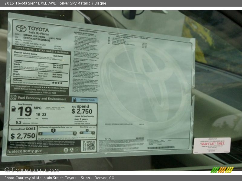 Silver Sky Metallic / Bisque 2015 Toyota Sienna XLE AWD