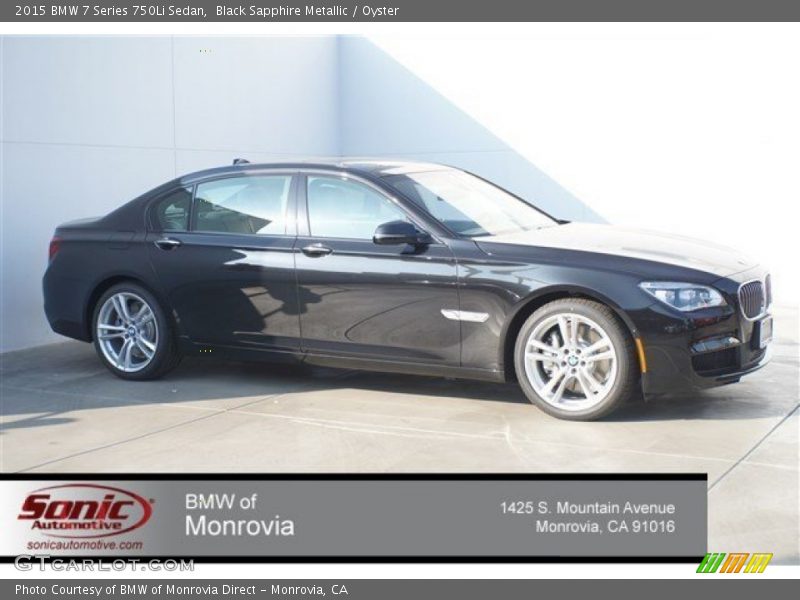 Black Sapphire Metallic / Oyster 2015 BMW 7 Series 750Li Sedan