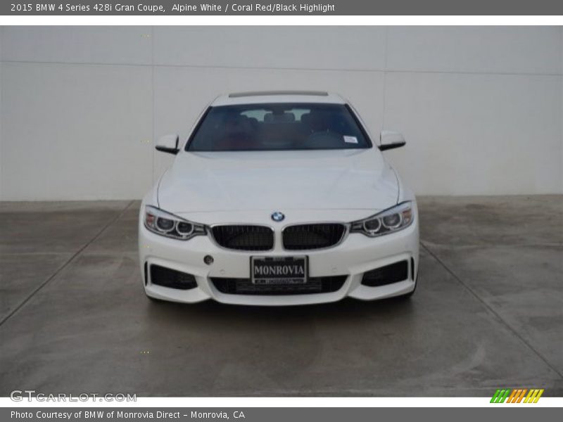 Alpine White / Coral Red/Black Highlight 2015 BMW 4 Series 428i Gran Coupe