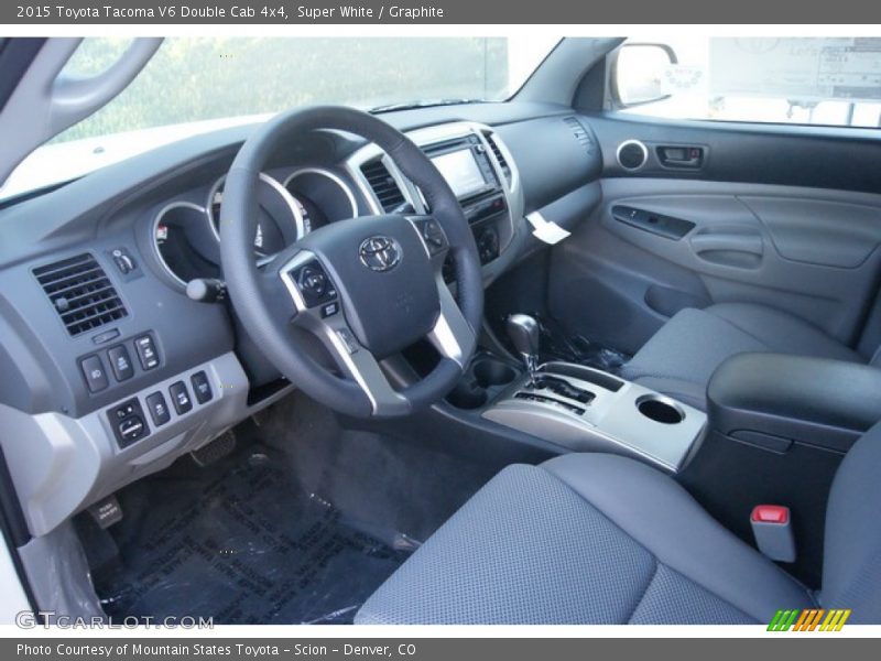 Super White / Graphite 2015 Toyota Tacoma V6 Double Cab 4x4