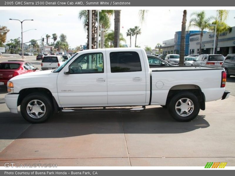 Summit White / Sandstone 2005 GMC Sierra 1500 Denali Crew Cab AWD