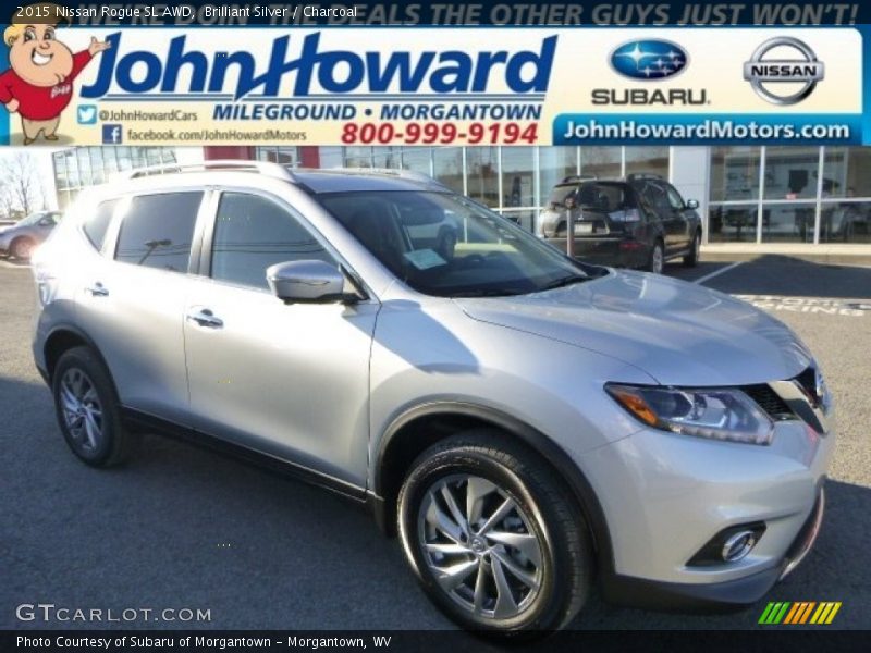 Brilliant Silver / Charcoal 2015 Nissan Rogue SL AWD