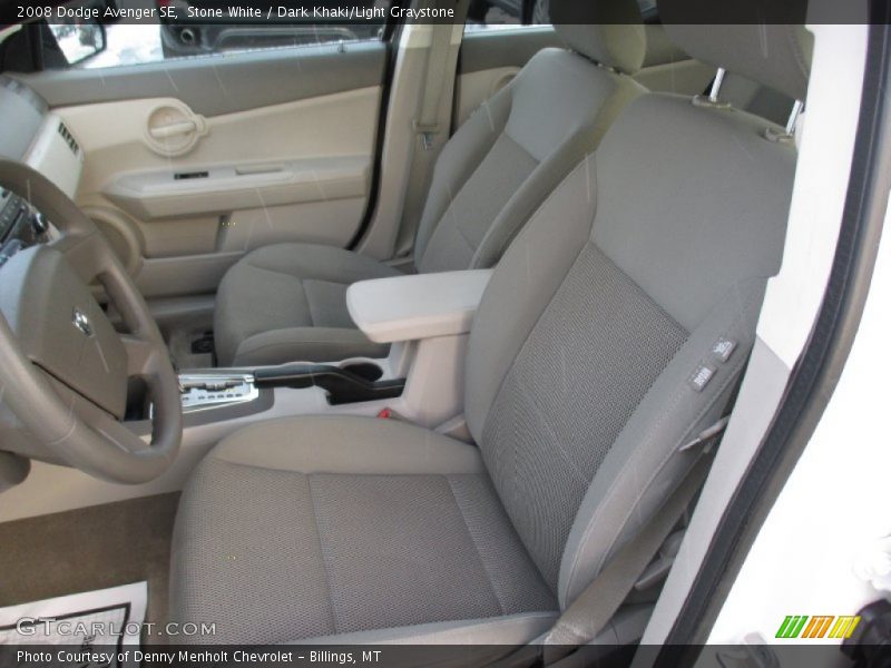Stone White / Dark Khaki/Light Graystone 2008 Dodge Avenger SE