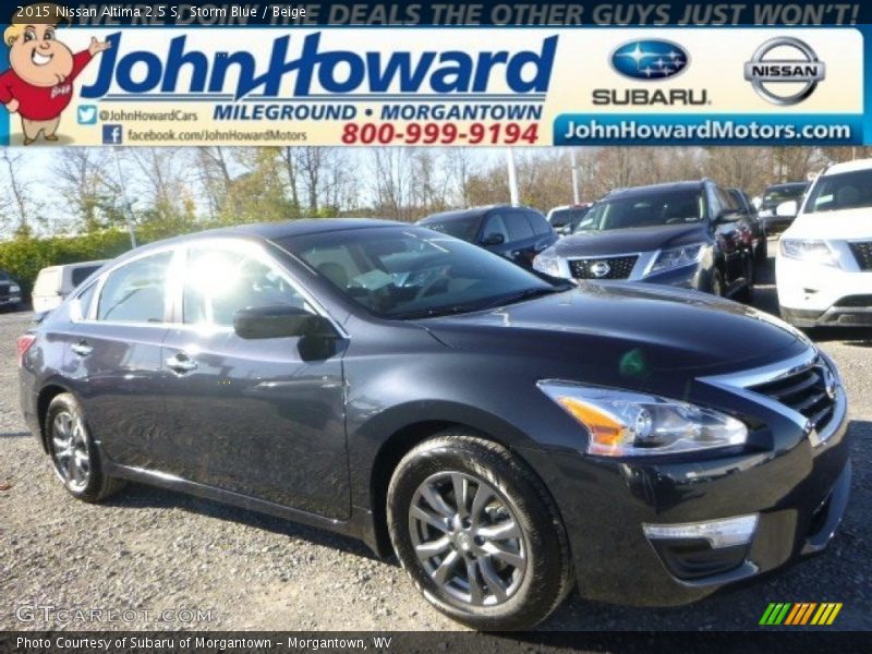 Storm Blue / Beige 2015 Nissan Altima 2.5 S