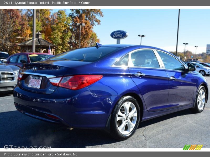 Pacific Blue Pearl / Camel 2011 Hyundai Sonata Limited
