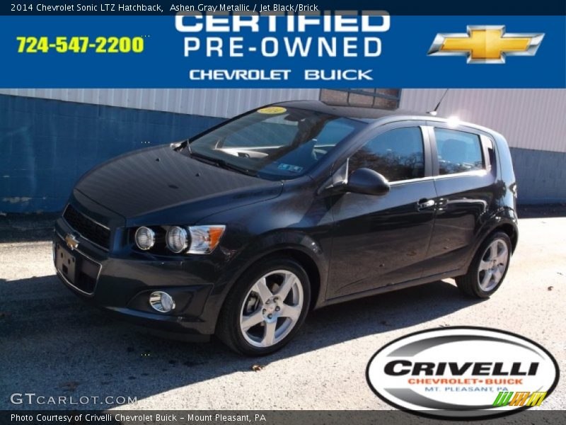 Ashen Gray Metallic / Jet Black/Brick 2014 Chevrolet Sonic LTZ Hatchback
