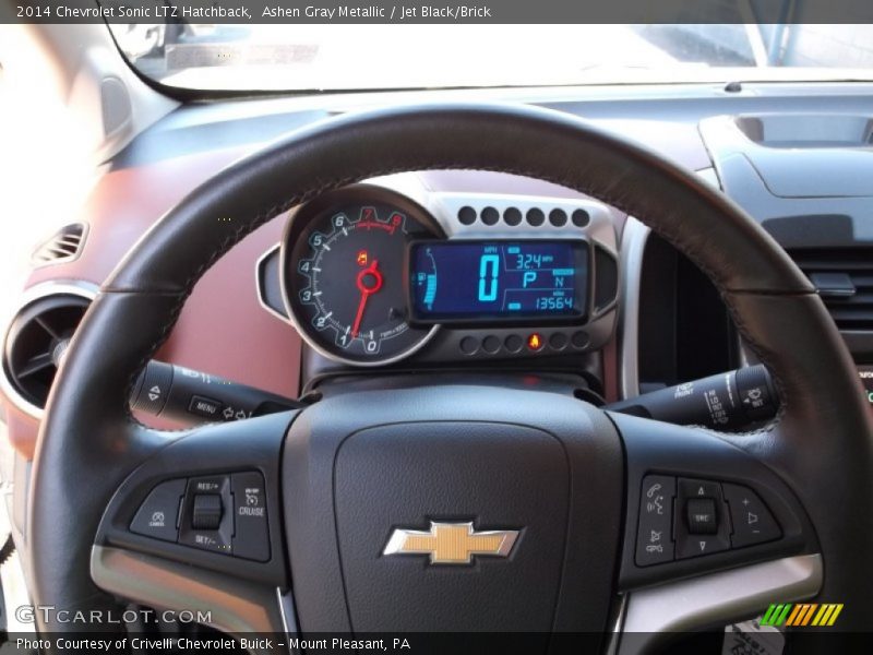 Ashen Gray Metallic / Jet Black/Brick 2014 Chevrolet Sonic LTZ Hatchback