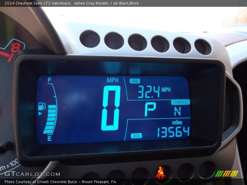 Ashen Gray Metallic / Jet Black/Brick 2014 Chevrolet Sonic LTZ Hatchback