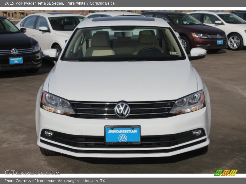 Pure White / Cornsilk Beige 2015 Volkswagen Jetta SE Sedan