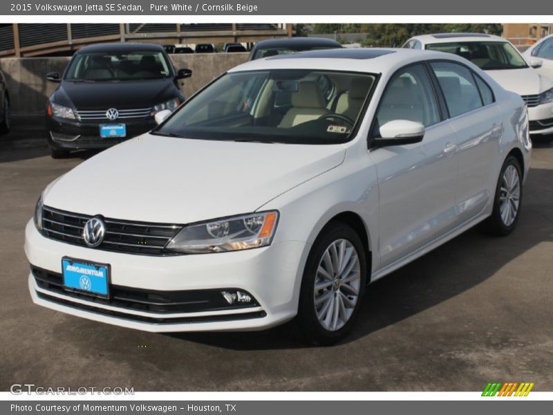 Pure White / Cornsilk Beige 2015 Volkswagen Jetta SE Sedan
