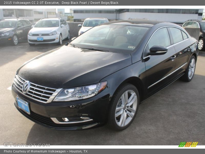 Deep Black Pearl / Desert Beige/Black 2015 Volkswagen CC 2.0T Executive