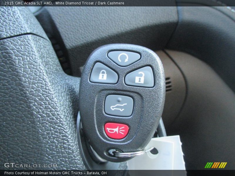 White Diamond Tricoat / Dark Cashmere 2015 GMC Acadia SLT AWD