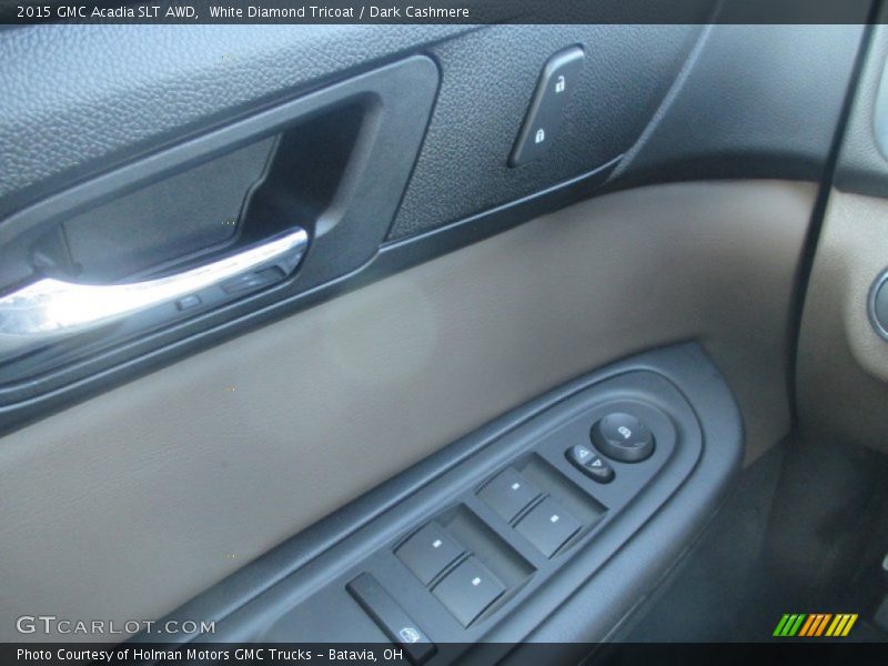 White Diamond Tricoat / Dark Cashmere 2015 GMC Acadia SLT AWD