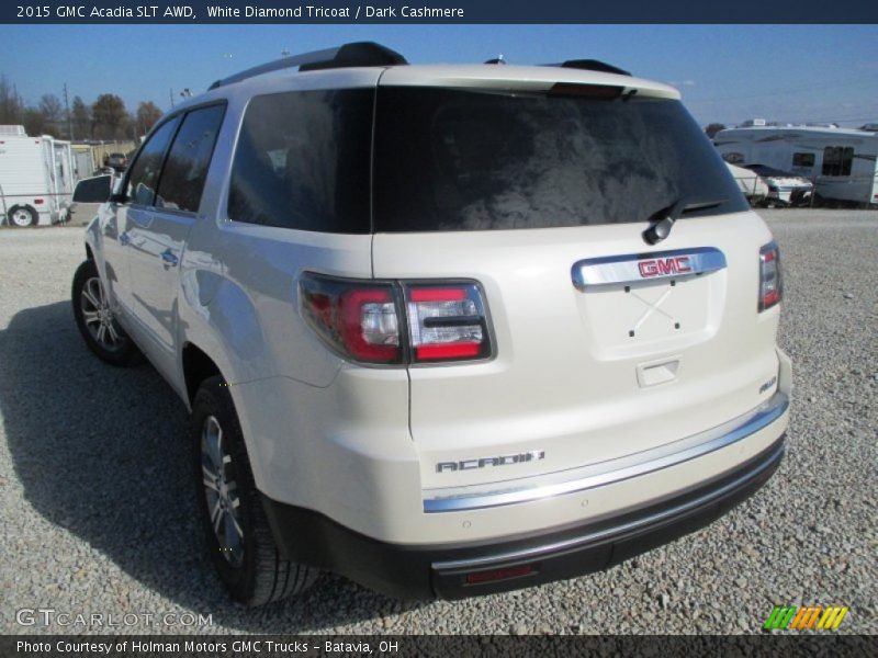 White Diamond Tricoat / Dark Cashmere 2015 GMC Acadia SLT AWD