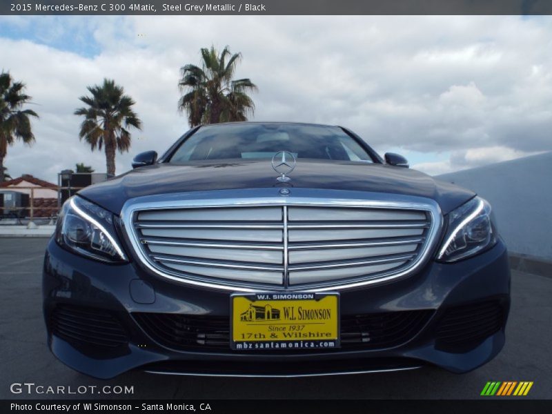 Steel Grey Metallic / Black 2015 Mercedes-Benz C 300 4Matic