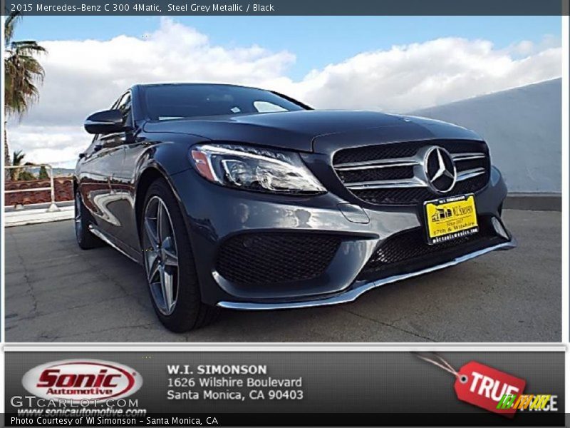 Steel Grey Metallic / Black 2015 Mercedes-Benz C 300 4Matic