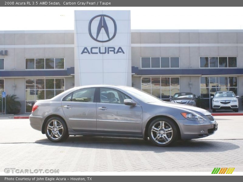 Carbon Gray Pearl / Taupe 2008 Acura RL 3.5 AWD Sedan