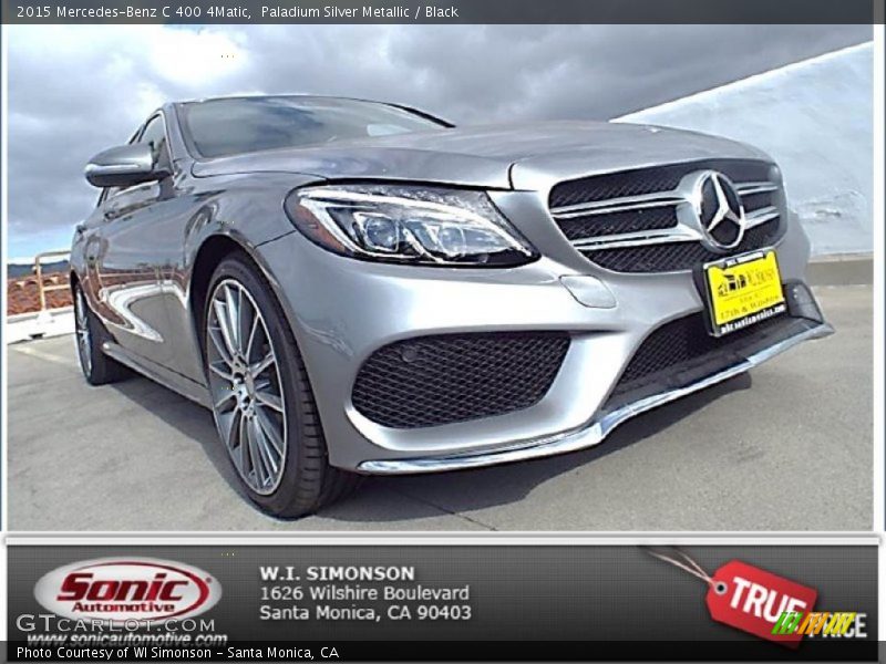 Paladium Silver Metallic / Black 2015 Mercedes-Benz C 400 4Matic