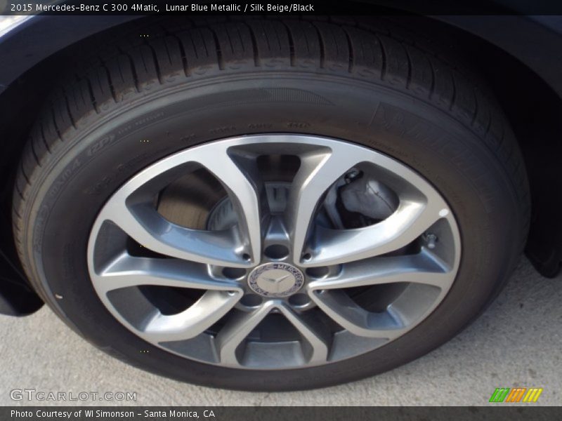 Lunar Blue Metallic / Silk Beige/Black 2015 Mercedes-Benz C 300 4Matic