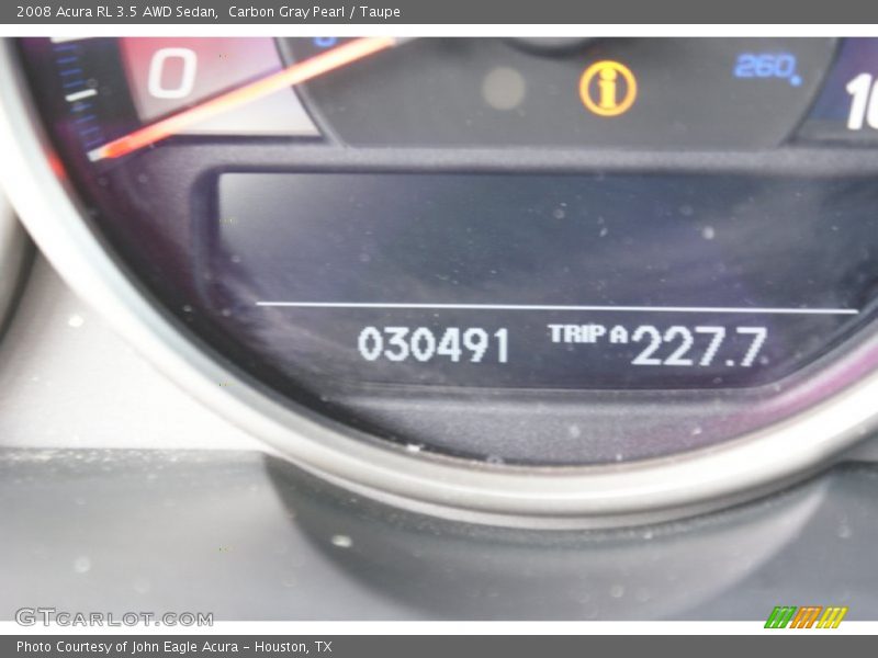 Carbon Gray Pearl / Taupe 2008 Acura RL 3.5 AWD Sedan