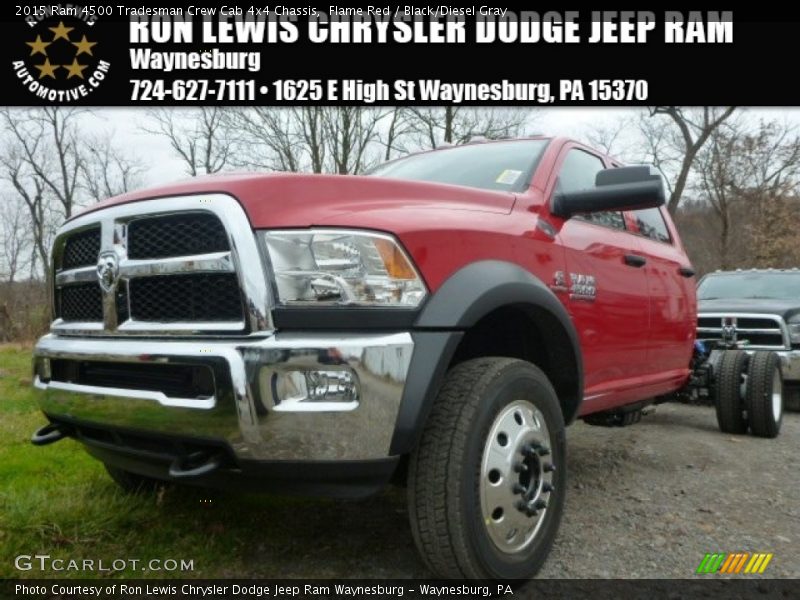 Flame Red / Black/Diesel Gray 2015 Ram 4500 Tradesman Crew Cab 4x4 Chassis
