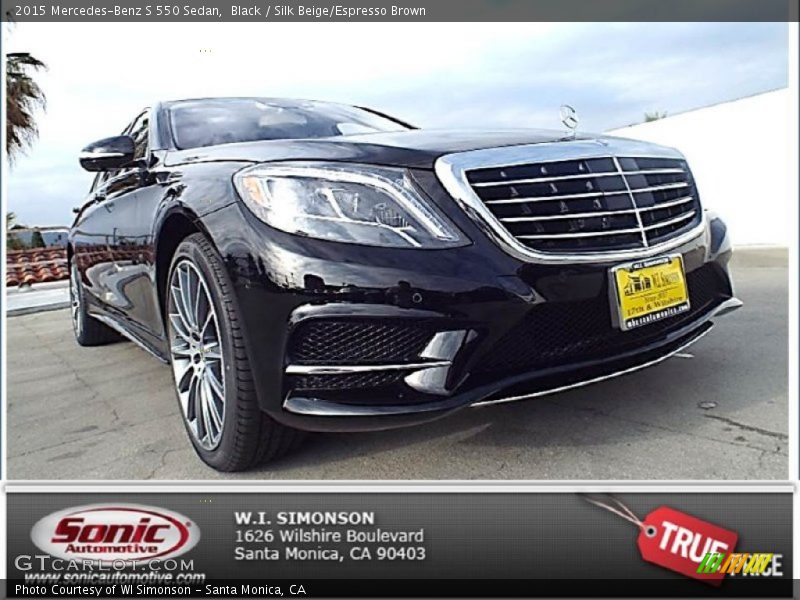 Black / Silk Beige/Espresso Brown 2015 Mercedes-Benz S 550 Sedan