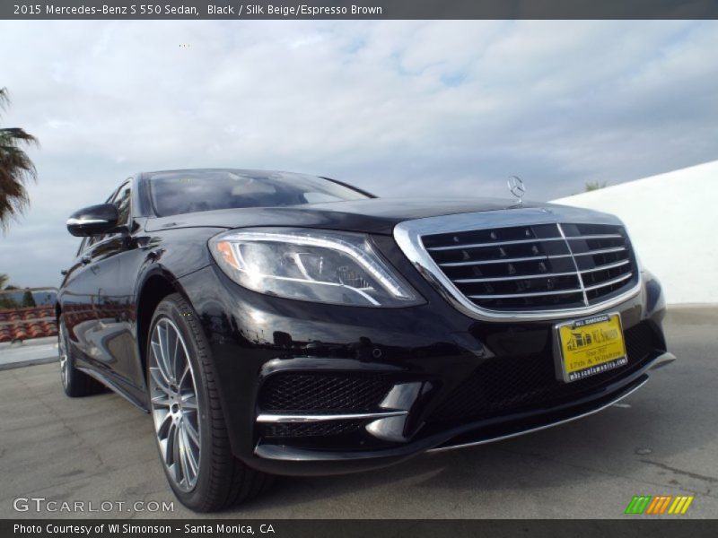 Black / Silk Beige/Espresso Brown 2015 Mercedes-Benz S 550 Sedan
