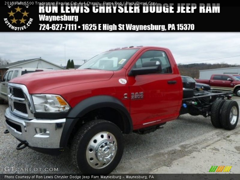 Flame Red / Black/Diesel Gray 2015 Ram 5500 Tradesman Regular Cab 4x4 Chassis