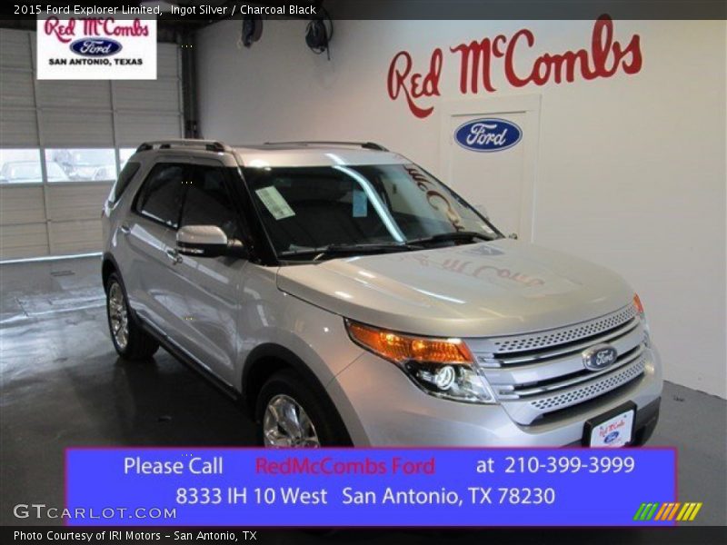Ingot Silver / Charcoal Black 2015 Ford Explorer Limited