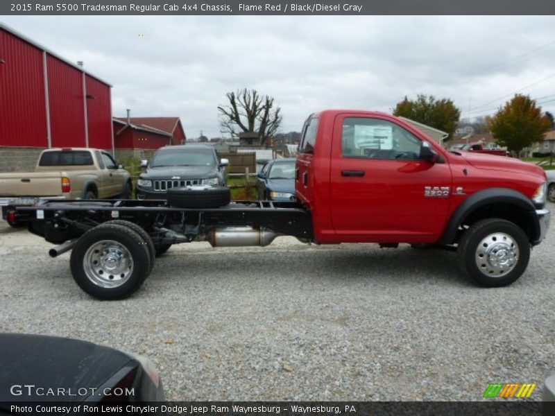  2015 5500 Tradesman Regular Cab 4x4 Chassis Flame Red