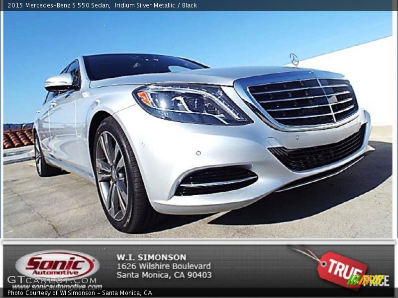 Iridium Silver Metallic / Black 2015 Mercedes-Benz S 550 Sedan