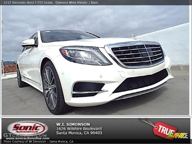 Diamond White Metallic / Black 2015 Mercedes-Benz S 550 Sedan
