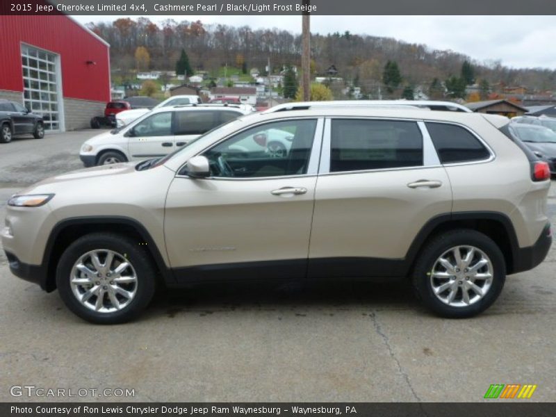 Cashmere Pearl / Black/Light Frost Beige 2015 Jeep Cherokee Limited 4x4