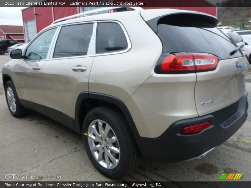 Cashmere Pearl / Black/Light Frost Beige 2015 Jeep Cherokee Limited 4x4