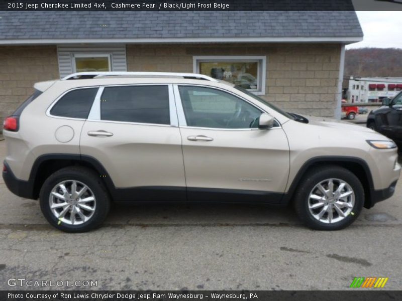Cashmere Pearl / Black/Light Frost Beige 2015 Jeep Cherokee Limited 4x4