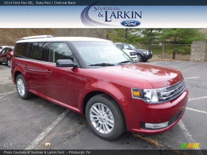 Ruby Red / Charcoal Black 2014 Ford Flex SEL