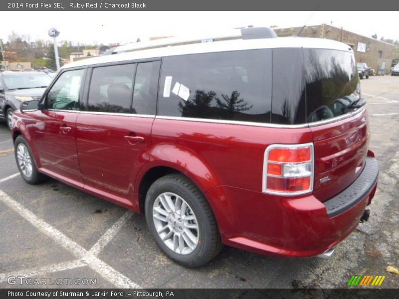 Ruby Red / Charcoal Black 2014 Ford Flex SEL