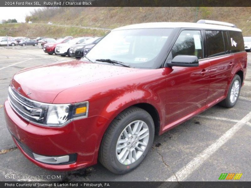 Ruby Red / Charcoal Black 2014 Ford Flex SEL