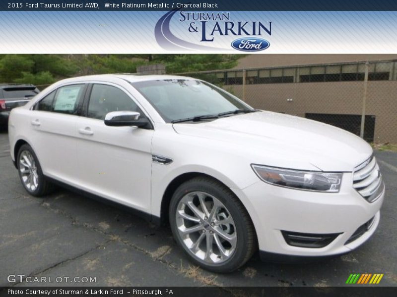 White Platinum Metallic / Charcoal Black 2015 Ford Taurus Limited AWD
