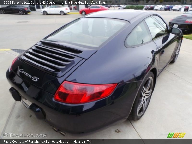 Midnight Blue Metallic / Sand Beige 2008 Porsche 911 Carrera 4S Coupe