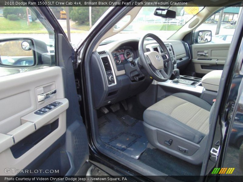 Brilliant Black Crystal Pearl / Dark Slate/Medium Graystone 2010 Dodge Ram 1500 SLT Crew Cab 4x4