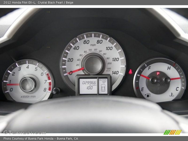 Crystal Black Pearl / Beige 2012 Honda Pilot EX-L