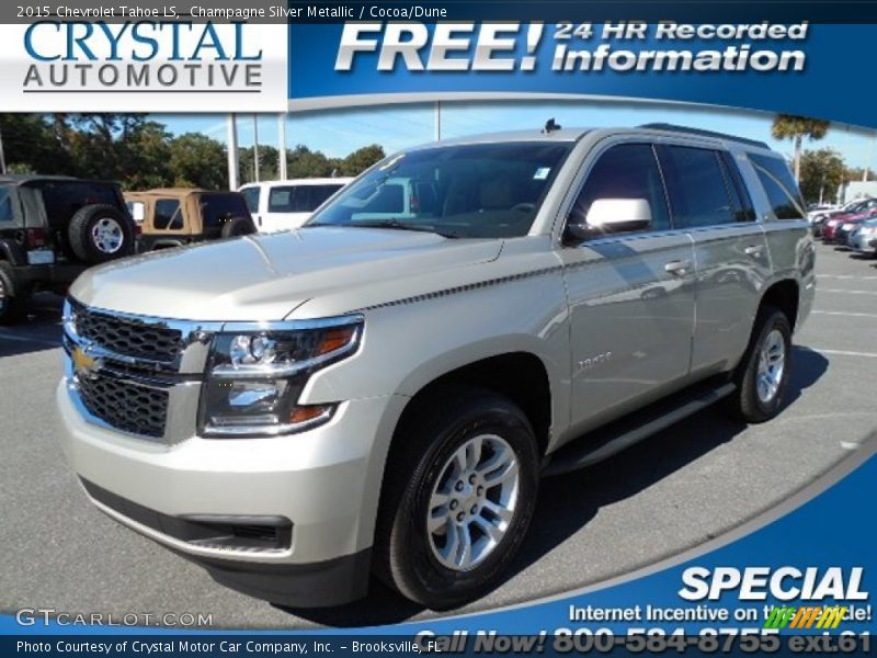 Champagne Silver Metallic / Cocoa/Dune 2015 Chevrolet Tahoe LS